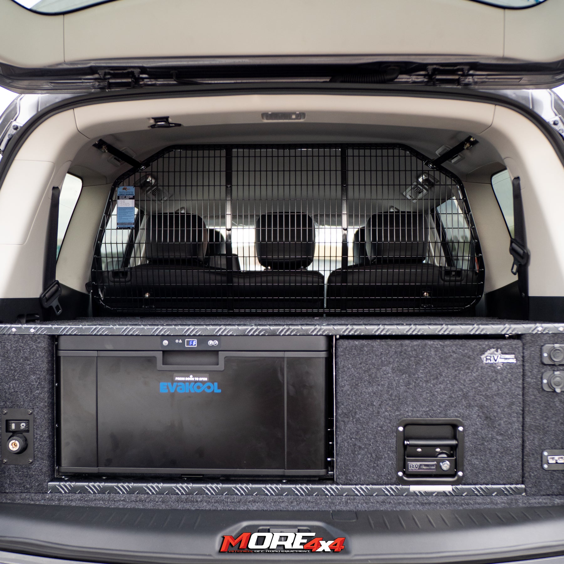 Matv Storage Rear RV Storage Solutions - Rear Cargo Barrier - To Suit Y62 Patrol – MORE 4x4