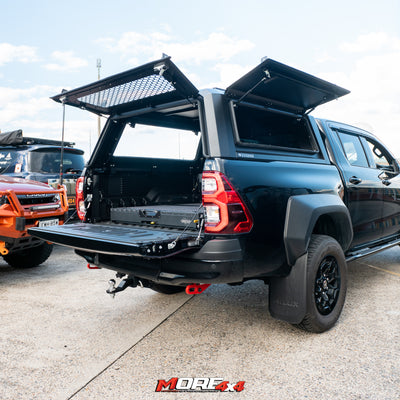 RVSS Rv storage solutions cargo slide bed hlux gr sport ute bed 1400 x 1020