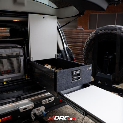 RV STORAGE SOLUTIONS - Extra Wide Drawer Stacker + Tilt Slide Combo - To Suit Y62 PATROL