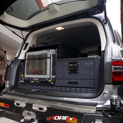 RV STORAGE SOLUTIONS - Extra Wide Drawer Stacker + Tilt Slide Combo - To Suit Y62 PATROL