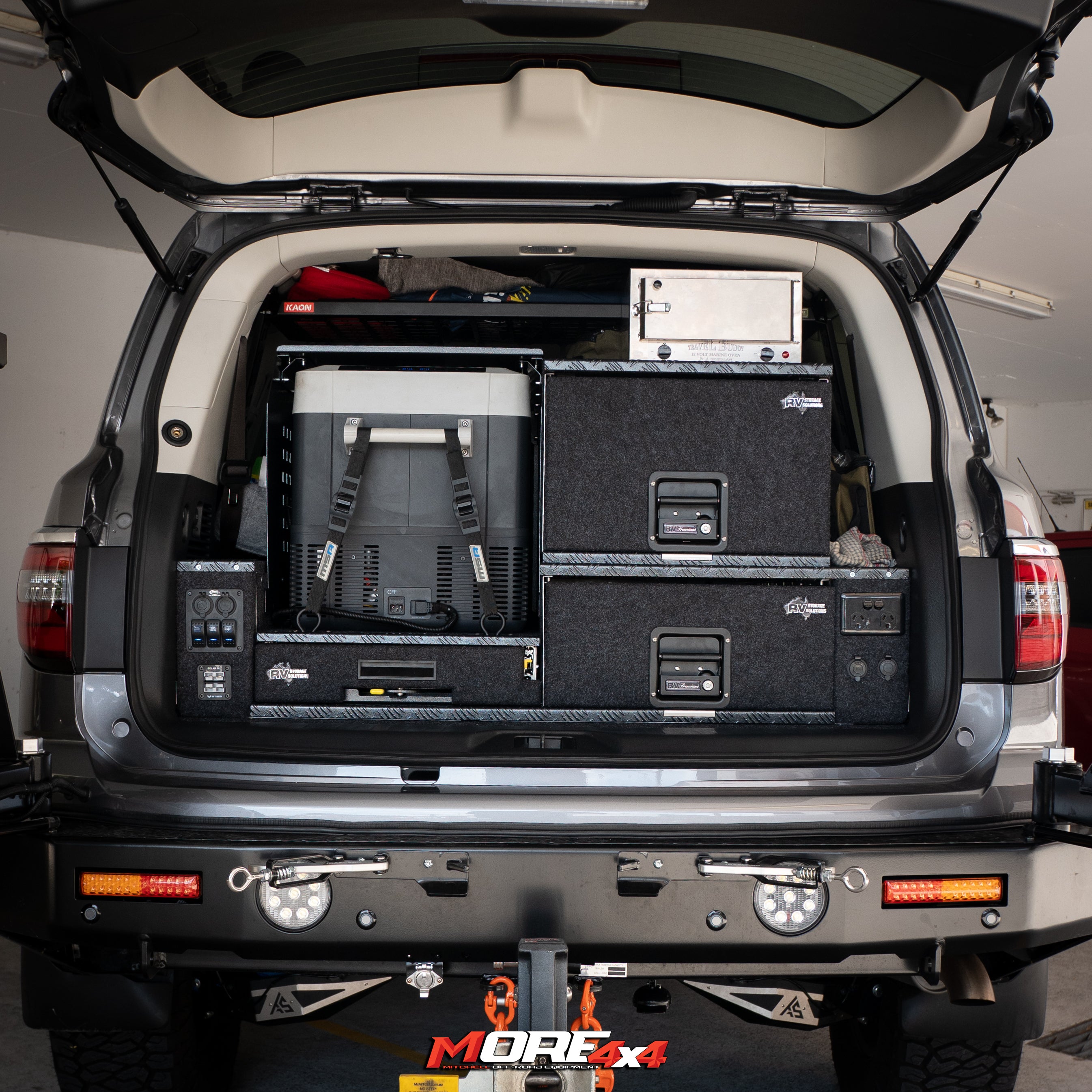 Rv Rear Storage Locker RV STORAGE - Easy Access Combo 2 - With pantry drawer and fridge cage ...