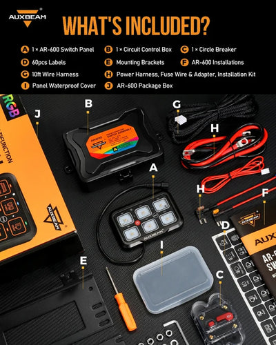 AUXBEAM - 6 Gang Customizable Switch Panel